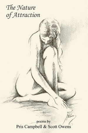Pencil sketch of a nude woman covering herself