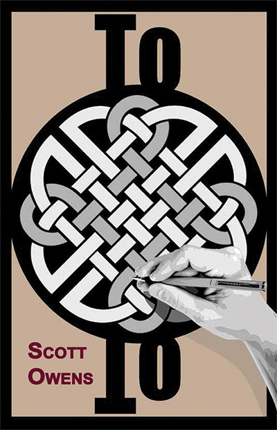 Hand with pencil drawing a celtic knot